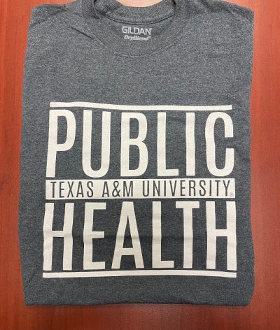 Dark Heather Gildan Adult DryBlendSquare Public Health Logo (front) T-shirt